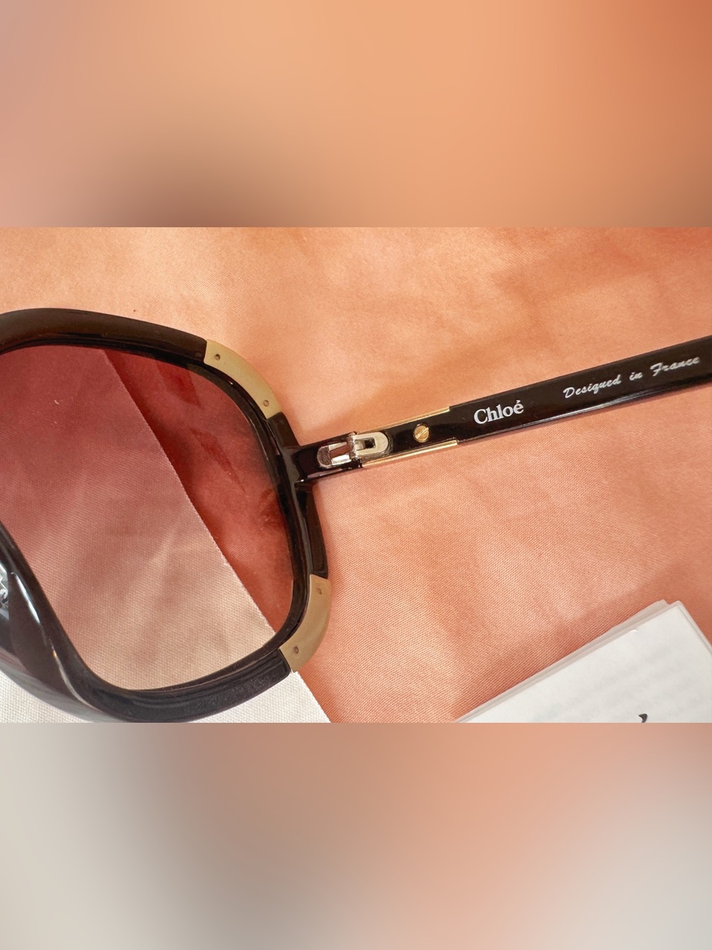 Chloe Vintage Women’s Oversized Round Sunglasses in Dark Brown with Brown Lenses - Picture 8 of 8